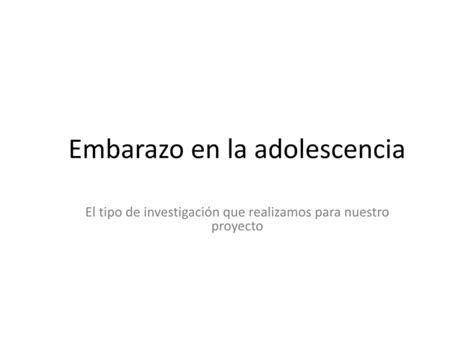 Embarazo En La Adolescencia Ppt