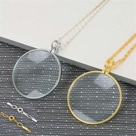 Reading 5x Necklace Magnifier Pendant Magnifying Glass Chain Monocle Ebay