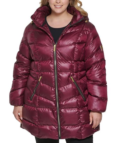 Guess Womens Plus Size Hooded Puffer Coat Macys