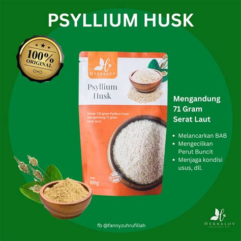 Jual PSYLLIUM HUSK By Herbalov Psyllium Serat Laut 100 Gram