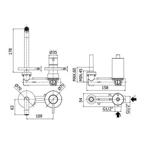 Paffoni Light Bateria Umywalkowa Podtynkowa 248mm LIG106ST70