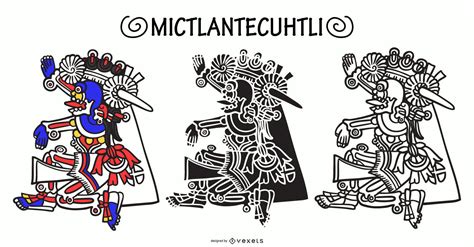 Mictlantecuhtli Aztec God Vector Set Vector Download