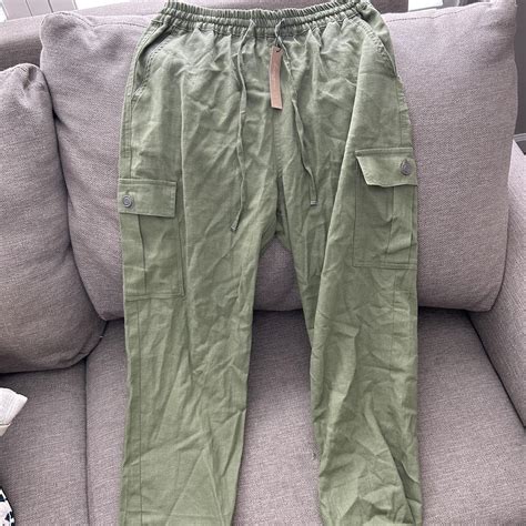 Womens Khaki And Green Trousers Depop