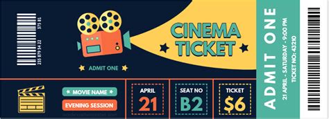 Cinema Ticket Templates for Word | Word & Excel Templates