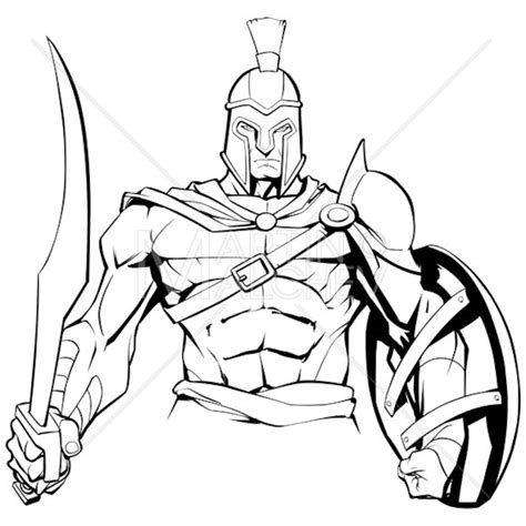 Spartan Warrior Vector Illustration Greek Roman Mars Ares God Man