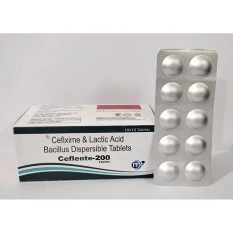 Ceflente 200 LB Cefixime Anhydrous Dispersible Lactic Acid Bacillus