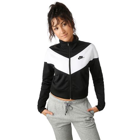 Nike Sportswear Heritage Trainingsjacke Damen Schwarz Weiß Online