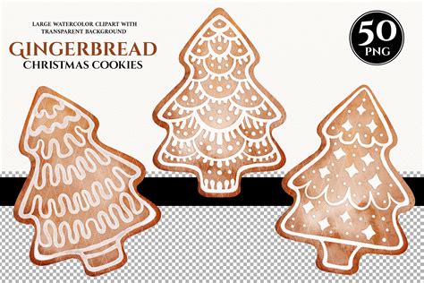 Christmas Gingerbread Watercolor Clipart Set Behance