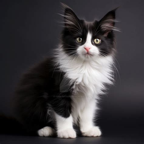 Fluffy Black And White Kitten Buying A Kitten Or Cat Blue Cross