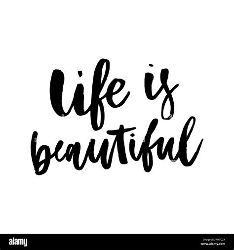 Life Is Beautiful Postcard Hand Drawn Positive Card Ink Illustration