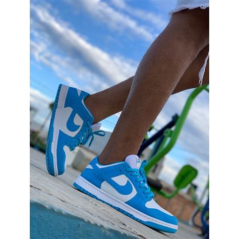 TENIS SNEAKERS NK DUNK LOW AZUL E BRANCO Shopee Brasil