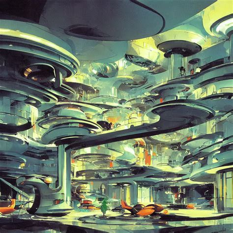 KREA AI - concept art of jetsons cartoon indoor scenario of ...