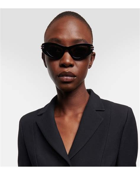 Dior C Dior B1u Cat Eye Sunglasses In Black Lyst