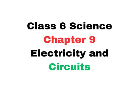 Class 6 Science Chapter 9 Electricity and Circuits MCQ - THE EDUCATION ...