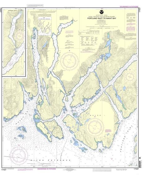 Noaa Nautical Chart 17437 Portland Inlet To Nakat Bay Travel Map Pins