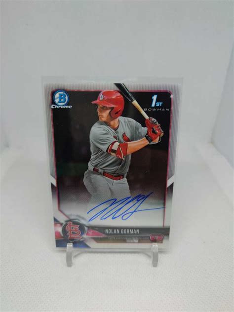 超期待株 2018 Bowman Chrome Draft Nolan Gorman Autograph Cardinals 長距離砲候補