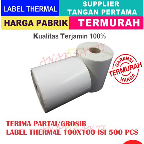 Jual KERTAS THERMAL STIKER LABEL RESI STICKER LABEL BARCODE ROLL UKURAN