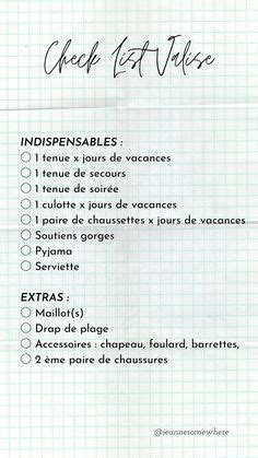 7 idées de Check list vacances check list vacances liste valise