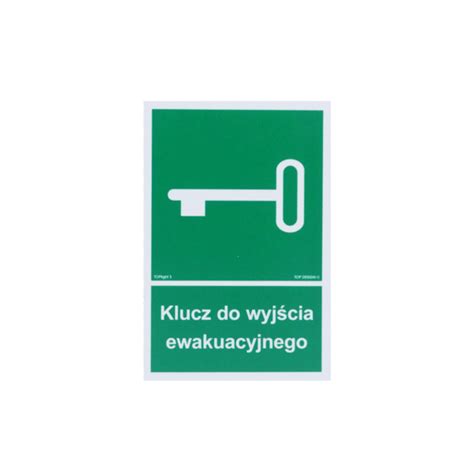 Znak klucz do wyjścia ewakuacyjnego 22x15 cm PS SPEC POŻ Białystok