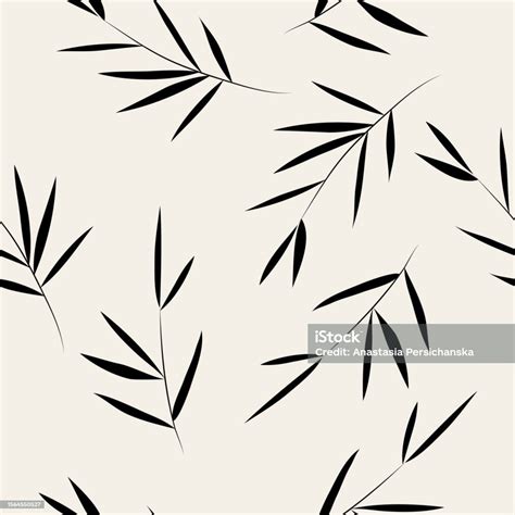 Seamless Pattern Bamboo Leaf Background Floral Seamless Texture With