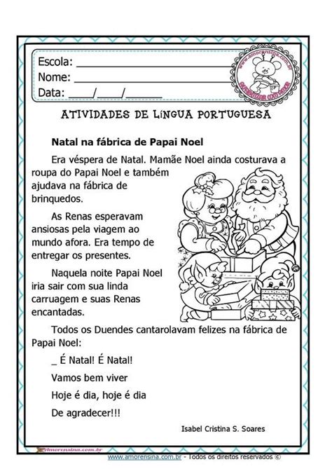 TEXTO PARA LEITURA E INTERPRETAÇÃO 3º ANO NATAL amorensina