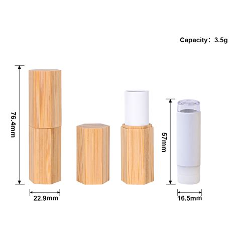 Refillable Hexagonal Lipstick Tube Yicai Bamboo