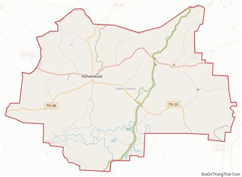 Map of Lewis County, Tennessee - Thong Thai Real