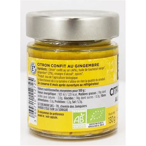 Citron Confit Au Gingembre Bio