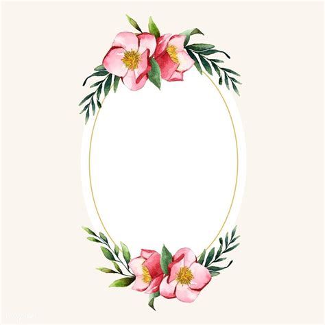 Flower oval frame element vector | premium image by rawpixel.com ...