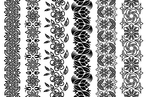 Black And White Lace Trim Set Collection Of Ornate Floral Borders