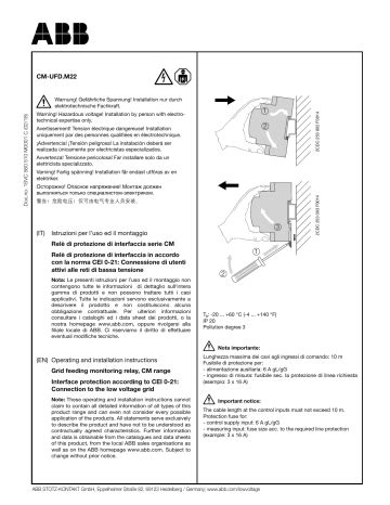 Abb Cm Ufd M Operating And Installation Instructions Manualzz