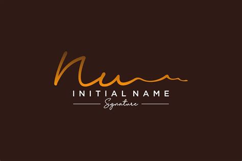 Initial Nu Signature Logo Template Vector Hand Drawn Calligraphy