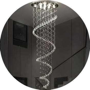 Lustre De Cristal Verdadeiro Espiral Duplo P Direito Alto Casa