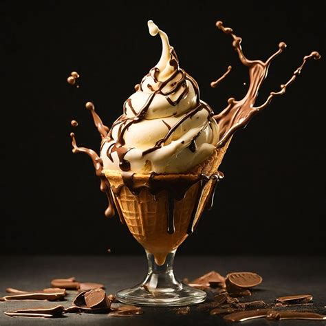 Premium Photo Chocolate Ice Cream Generative AI