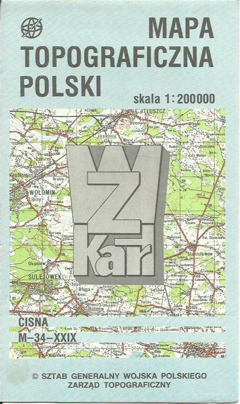 MAPA TOPOGRAFICZNA POLSKI CISNA 13629497486 Oficjalne Archiwum Allegro