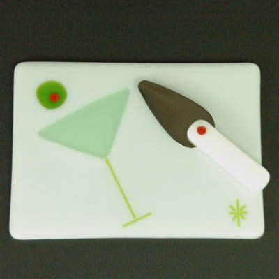 Martini Fused Glass Serving Platter Fused Glass Glass Serving