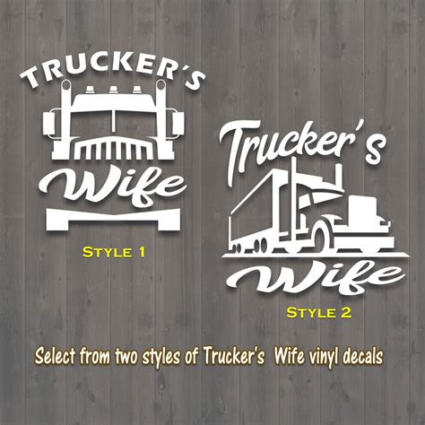 Truckers Wife Girlfriend Vinyl Decals Trucker Window Sticker Etsy