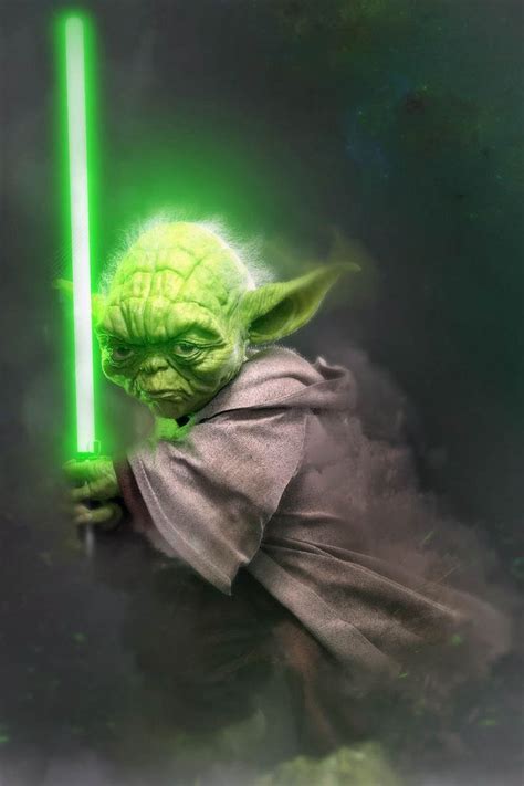 an image of yoda holding a green light saber