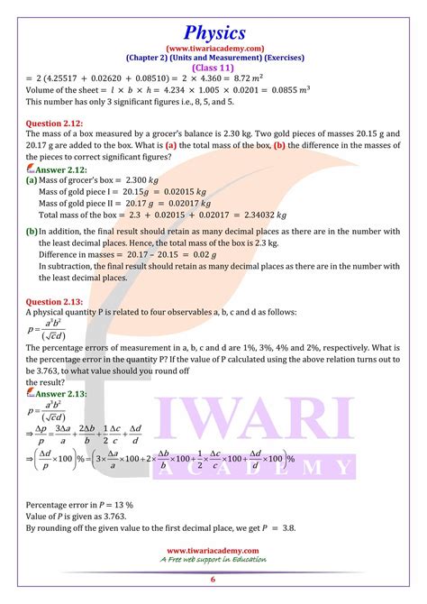 Ncert Solutions For Class Physics Chapter Units And Measurements