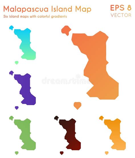 Map of Malapascua Island with Beautiful Gradients. Stock Vector ...