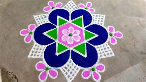 Margazhi Special Simple Flowers Kolam Dhanurmasam Muggulu New Year