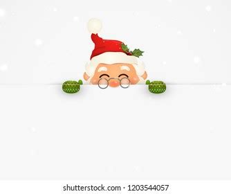 Happy Smiling Santa Claus Standing Behind Stock Vector Royalty Free