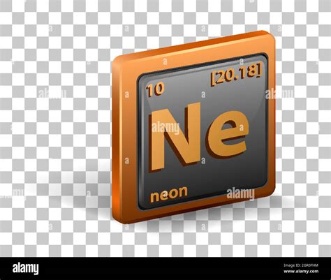 Neon Chemical Element Chemical Symbol With Atomic Number And Atomic