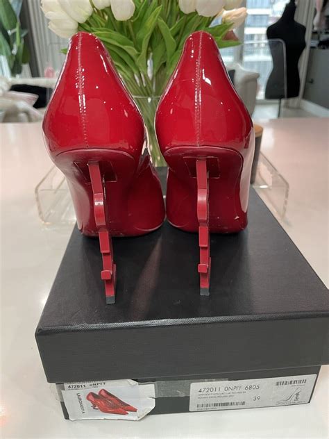 Saint Laurent Patent Opyum Pumps Size Red Gem