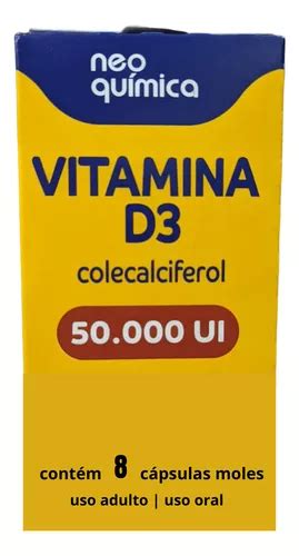 Vitamina D3 50 000ui 8 Cápsulas Moles Neoquimica MercadoLivre