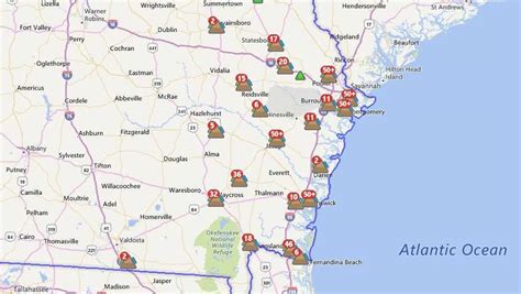 Power Outage Map Savannah Ga - Table Rock Lake Map