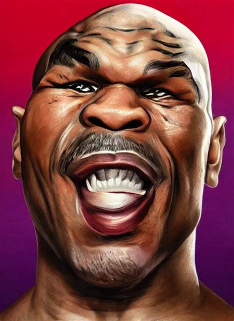 A Photorealistic Portrait Of Mike Tyson Made Of Raw Stable Diffusion