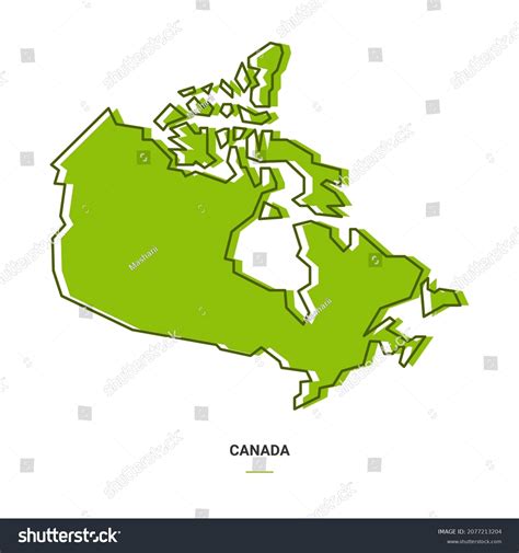 Canada Outline Map Green Colour Modern Stock Vector Royalty Free 2077213204 Shutterstock