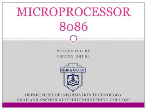 Microprocessor 8086 Ppt