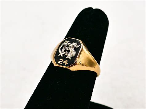 Shopthesalvationarmy Vintage Signed Allen 10k Gold 1924 Class Ring Size 5 5 579